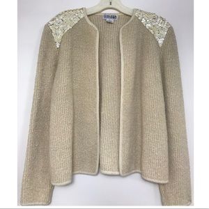 Vintage Sequin Cardigan Open Sweater